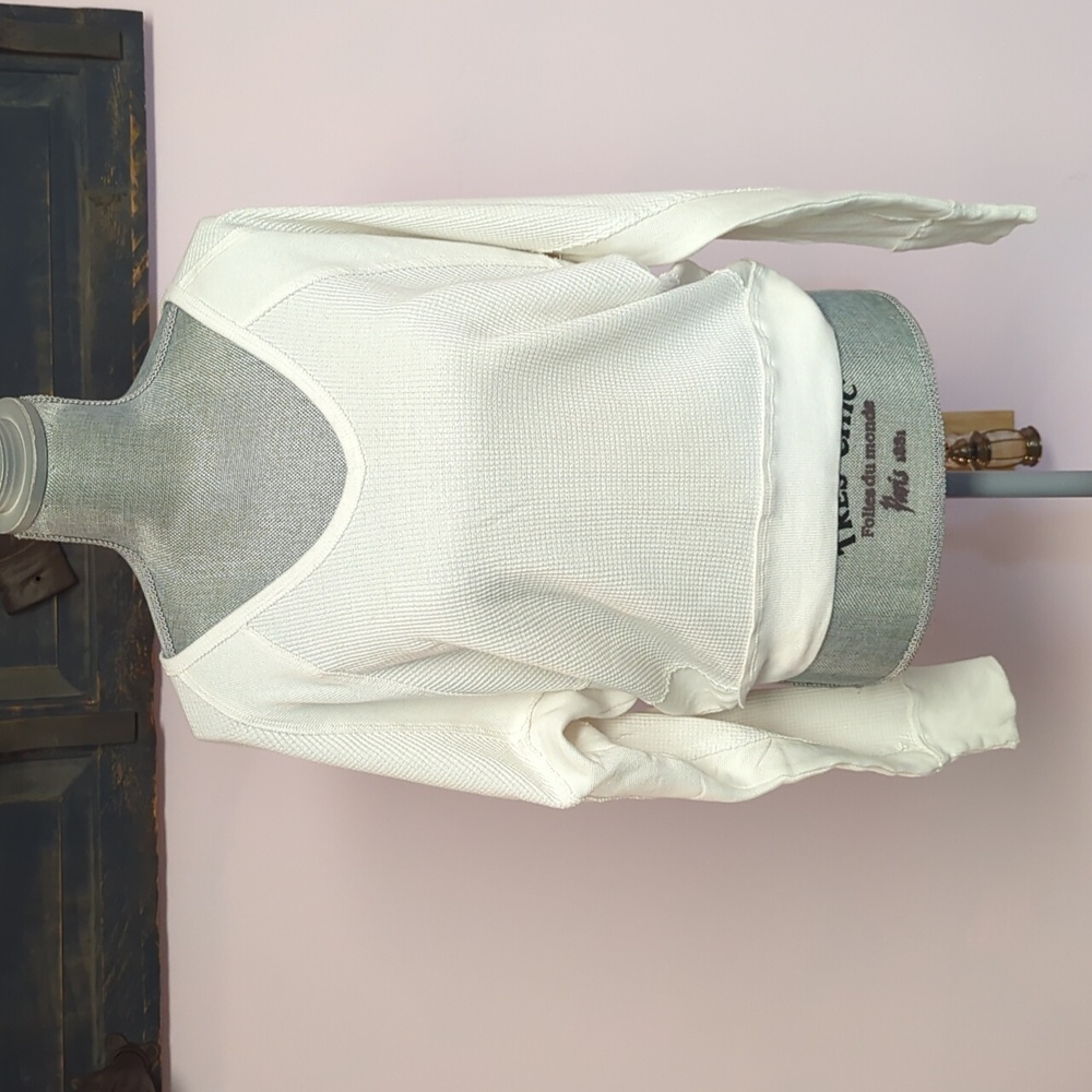 NWOT Free People Santa Clara White Long Sleeve Thermal Shirt - Picture 1 of 6
